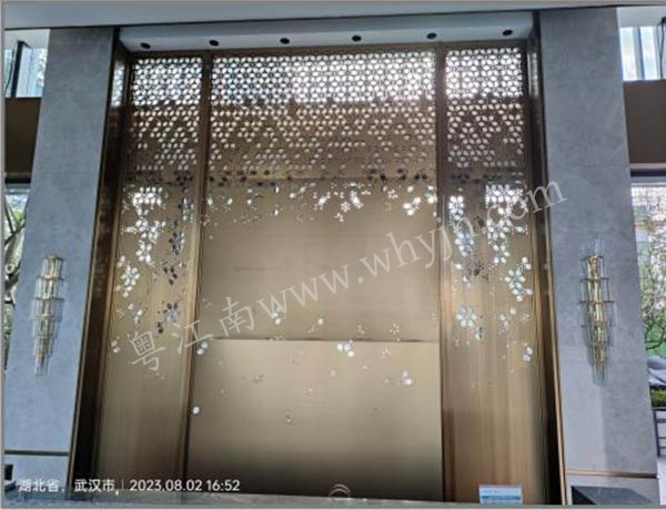 东原印未来入户大堂背景墙不锈钢屏风