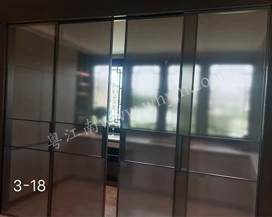 不锈钢水波纹玻璃移门